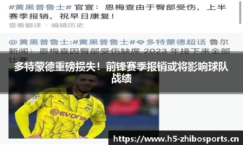 多特蒙德重磅损失！前锋赛季报销或将影响球队战绩